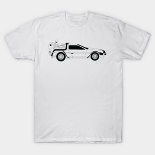 The DMC DeLorean Black Outline T-Shirt